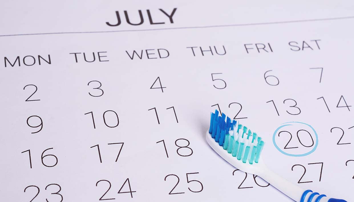 Kalender mit Termin für die Zahnbehandlung